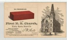 First M. E. Chuch - Brick Purchase Card, Perkins Collection 1850 to 1900 Advertising Cards
